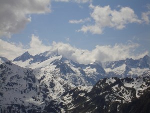 Looking out at the Alps